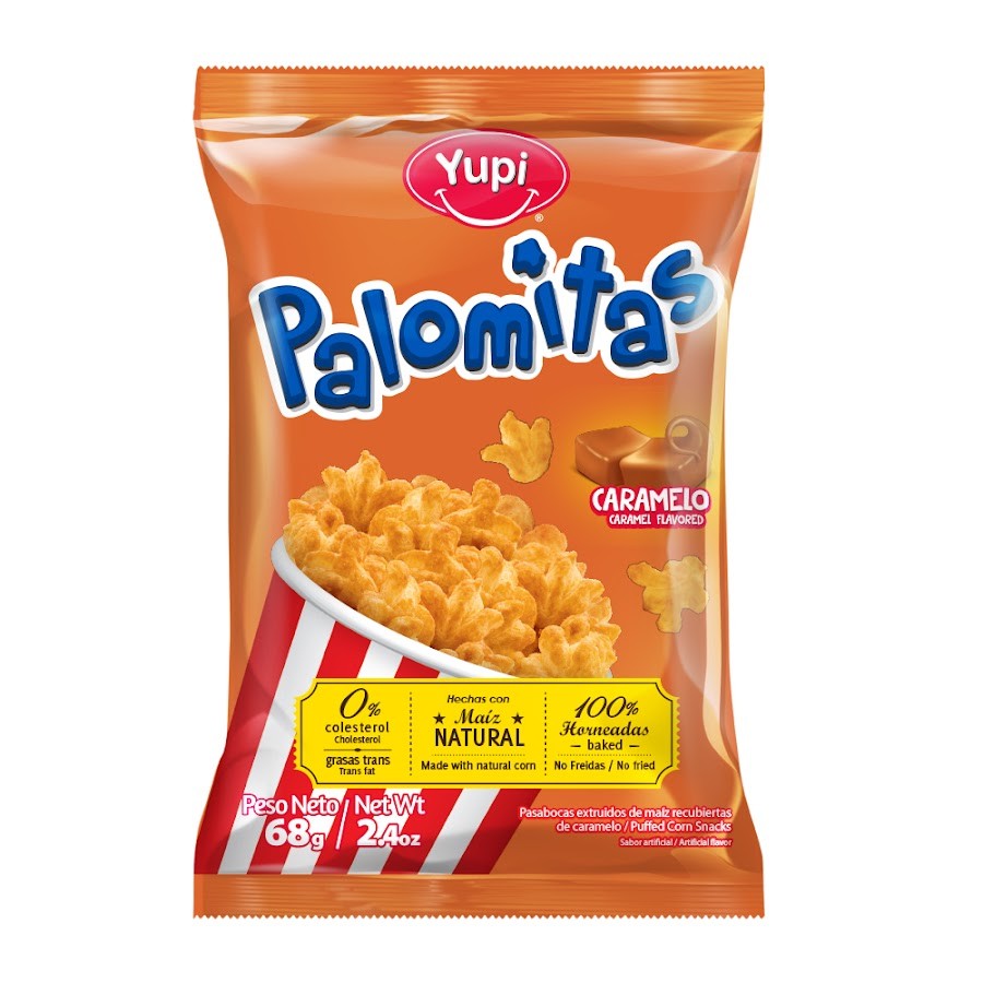 Pasabocas Yupi Palomitas Caramelo Paquete X68G.