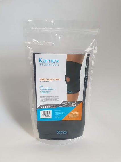 Rodillera Kamex Rotula Abierta S Negro X1Und.