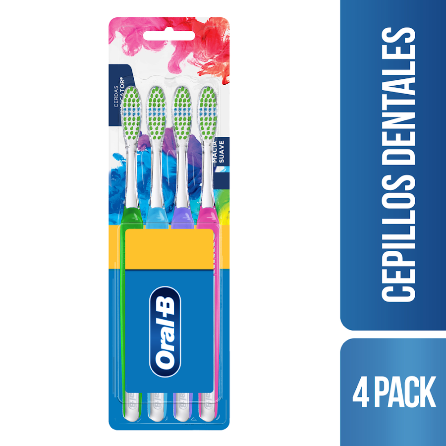 CEPILLO DENTAL ORAL-B INDICATOR COLOR COLLECTION PACK X4UND