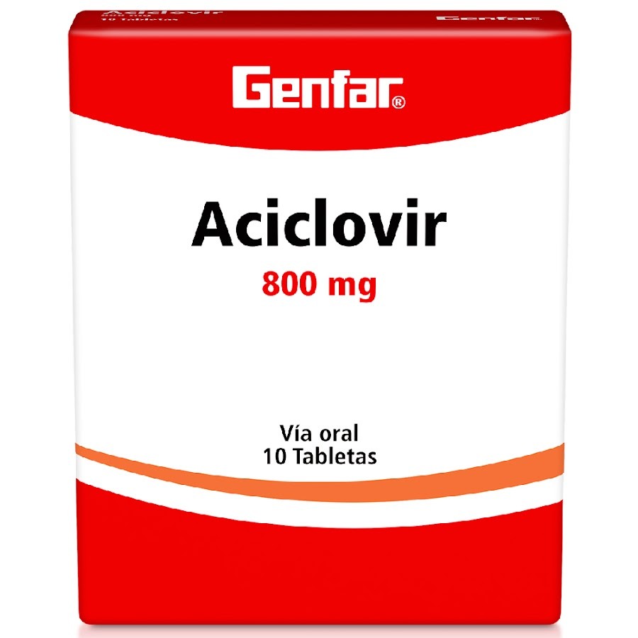 Aciclovir Genfar 800Mg Tabletas Caja X10Tab.