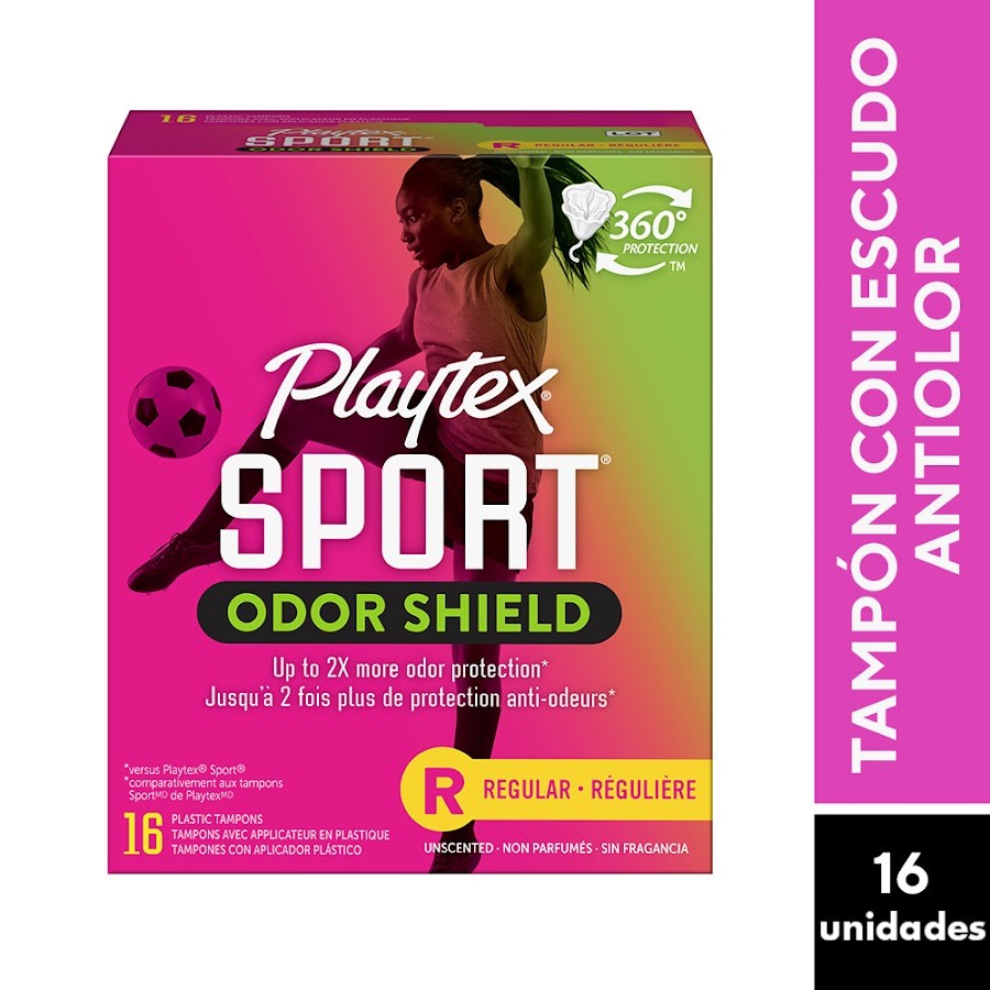Tampones Playtex Sport Odor Shield Regular x 16Und