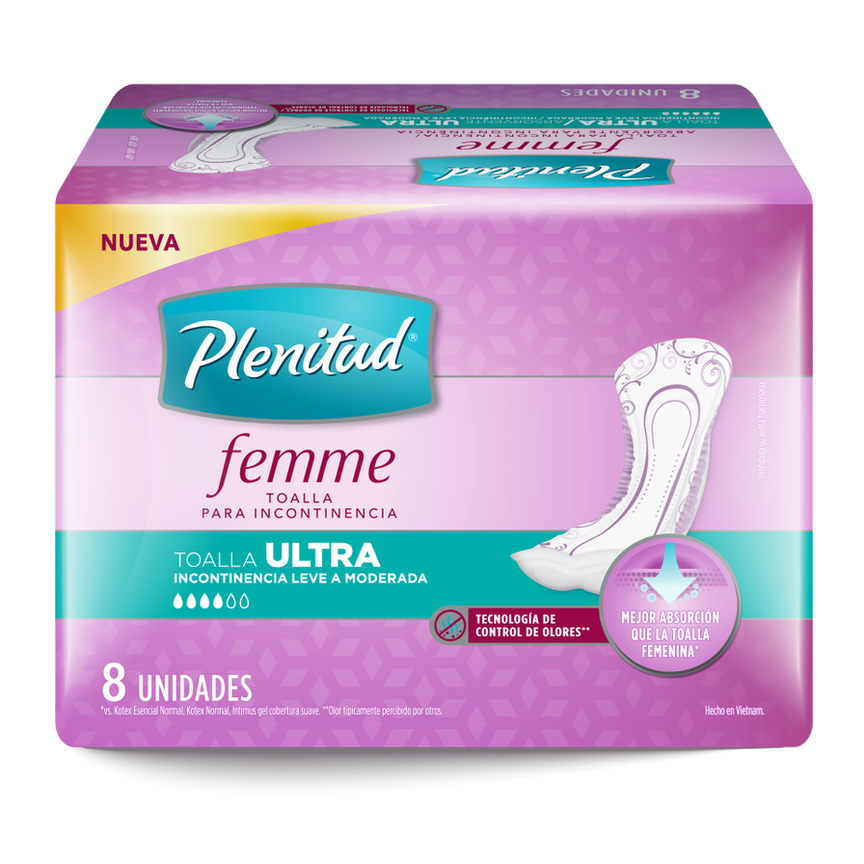 Toalla Para Incontinencia Plenitud Femme x 8 und