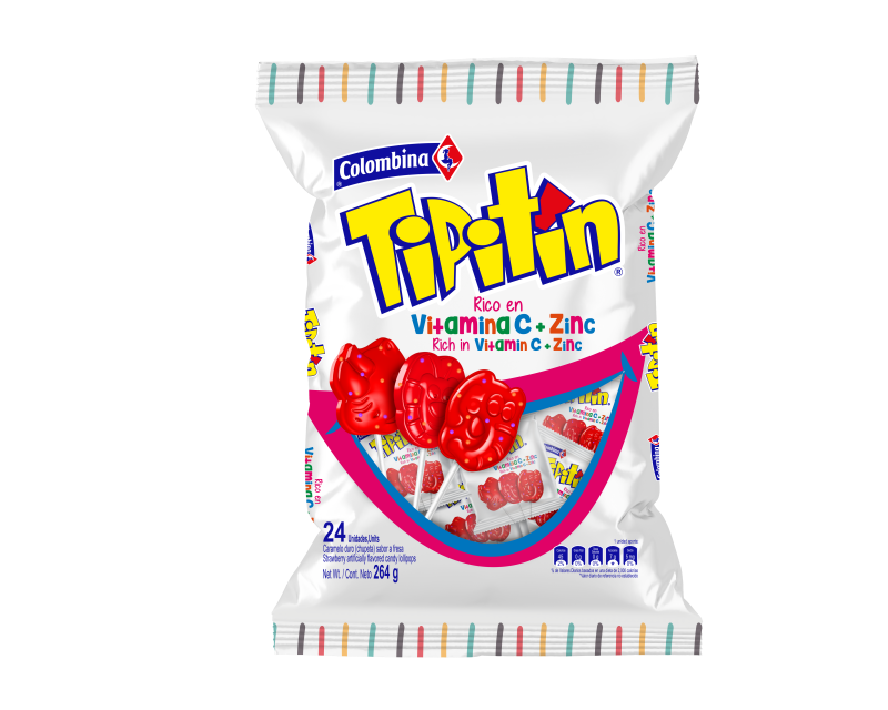 Colombina Tipitin Fresa con Vitamina C - Zinc x 24und