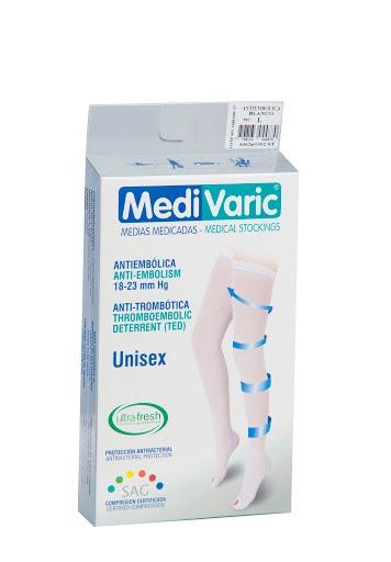 Media Medi Varic Antiembólica Muslo Unisex L Blanco X1Und.