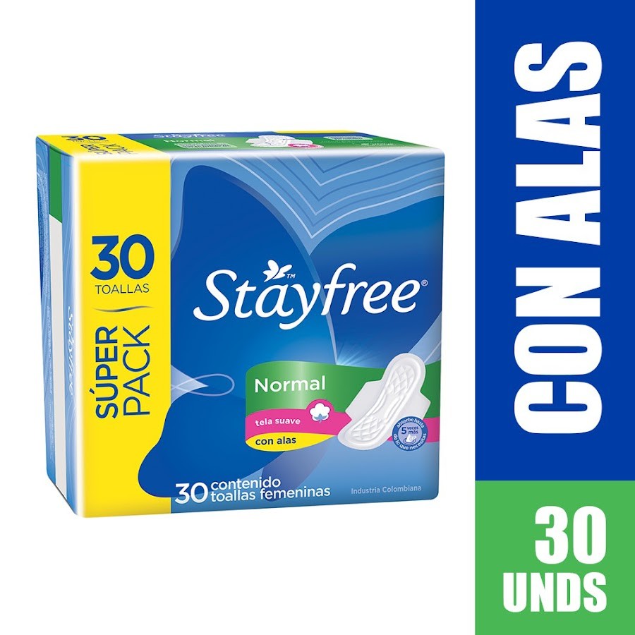 Toalla Higiénica Stayfree Normal Con Alas x 30 Und