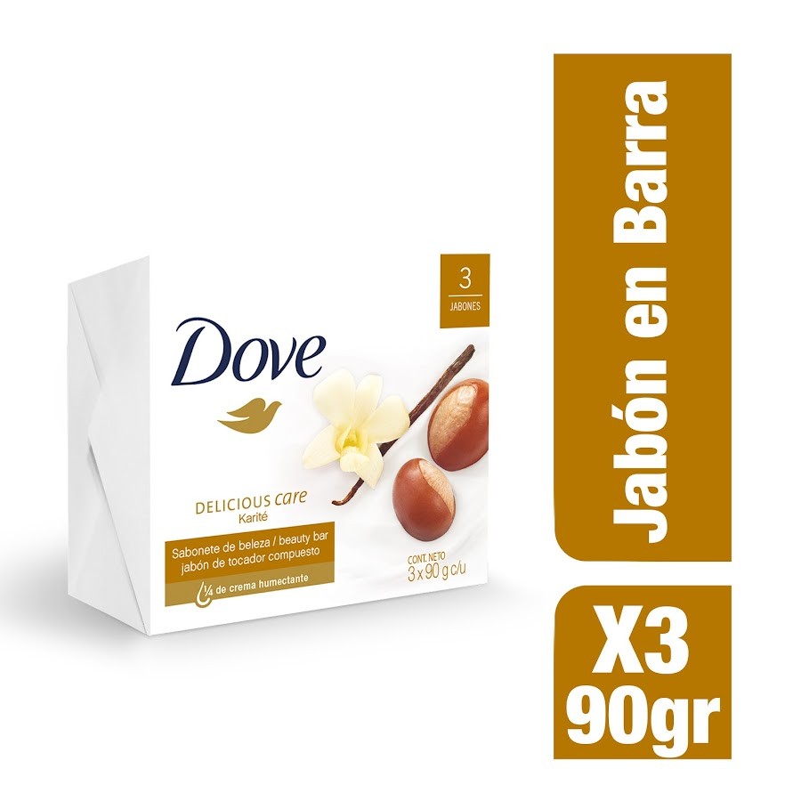 OFERTA JABÓN DOVE DELICIOUS CARE KARITE X90G. X3UND.PRECIO ESPECIAL