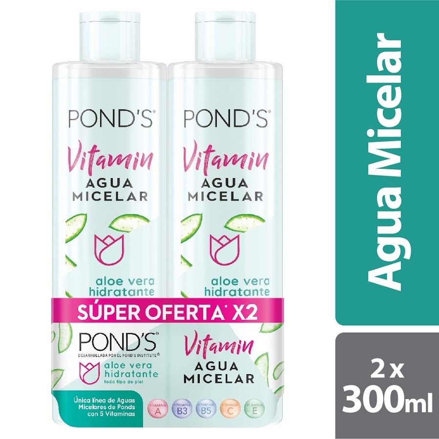 Oferta Agua Micelar Ponds Aloe Vera x 2und de 300ml