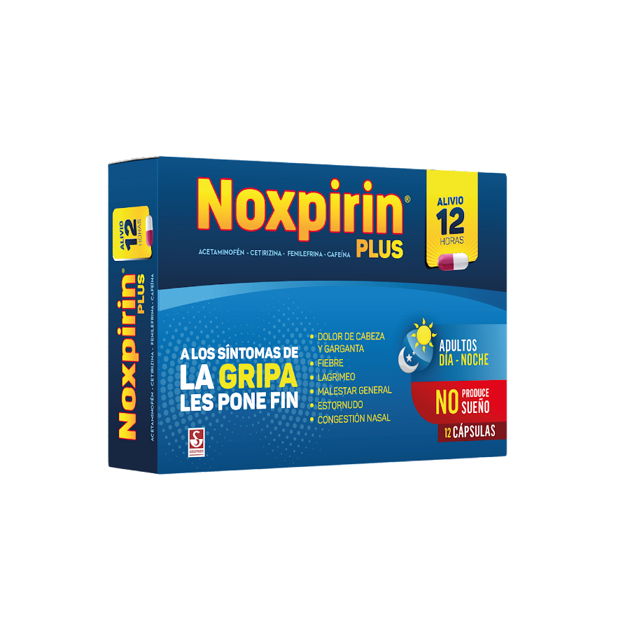 NOXPIRIN PLUS X12CAP. ACETAMINOFÉN CAFEÍNA CETIRIZINA FENILEFRINA