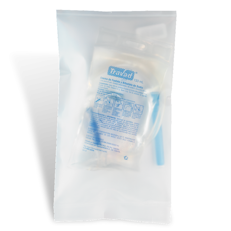 ENEMA TRAVAD 2.5% Solución Salina Bolsa x133ML BAXTER Fosfato de Sodio