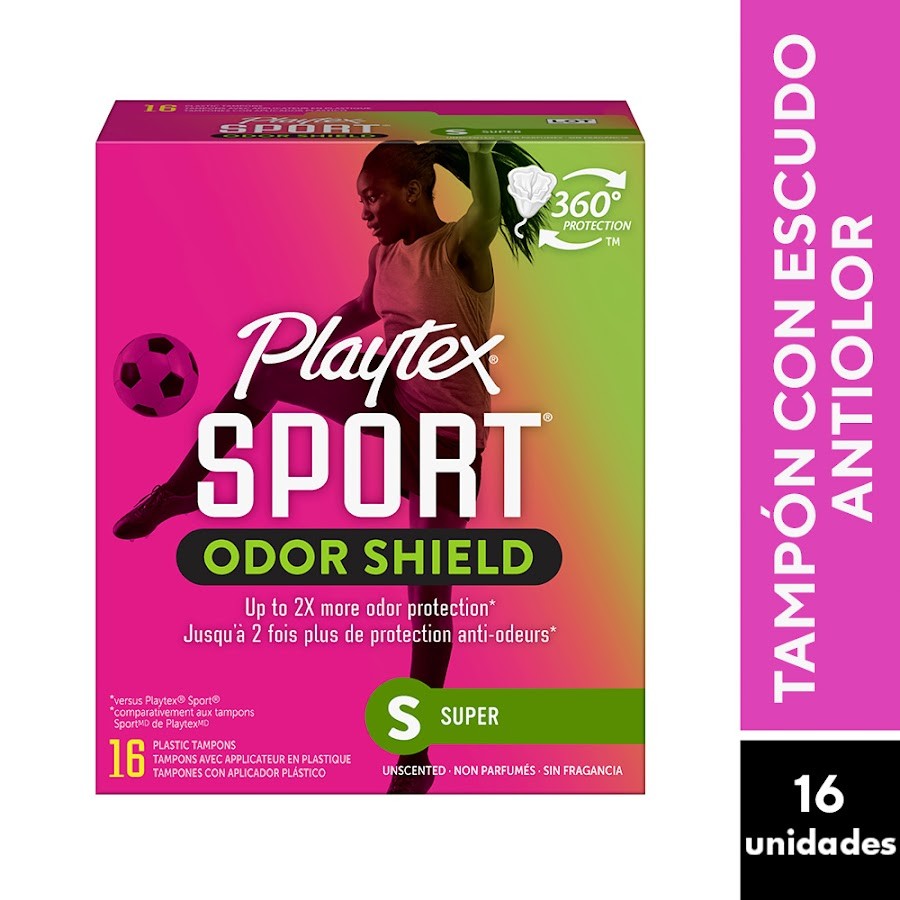 Tampones Playtex Sport Odor Shield Super  x 16Und
