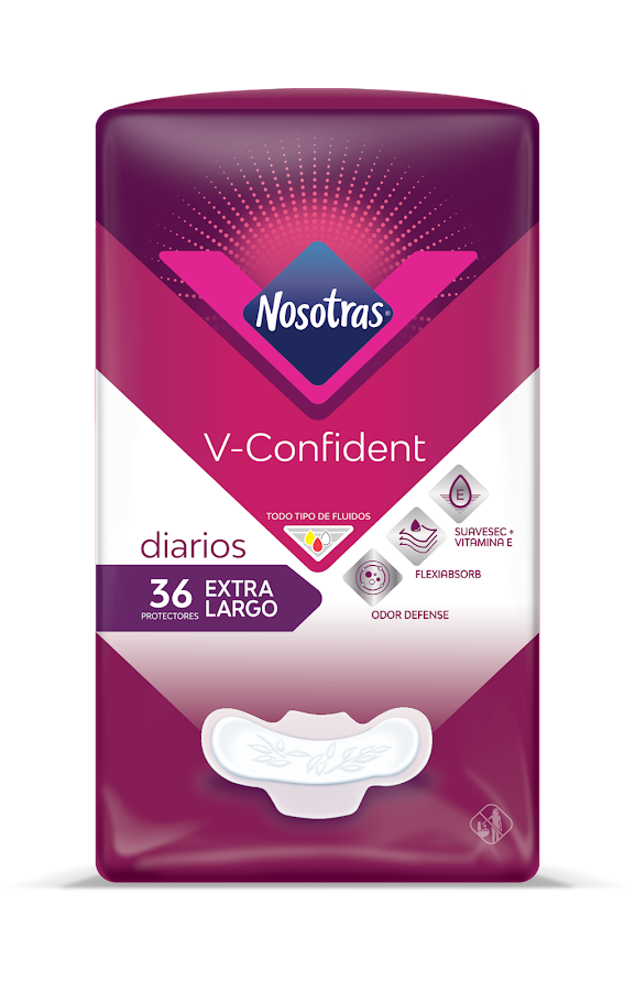Protectores Nosotras Diarios V-Confident Extra Largo x36 Und