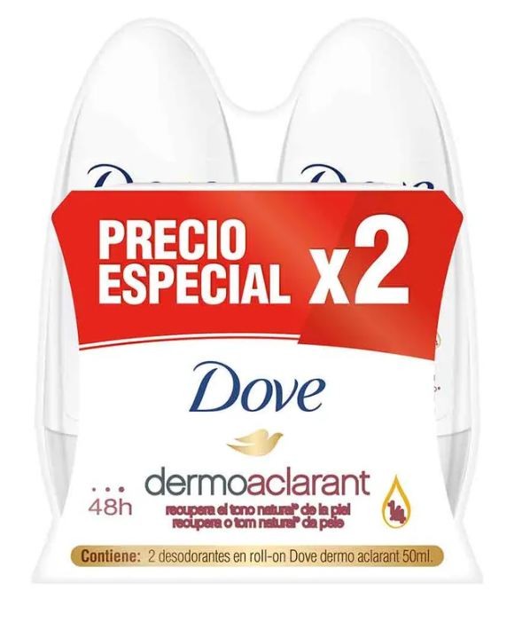 Oferta Desodorante Dove Roll On Dermo Aclarante 2x50ml