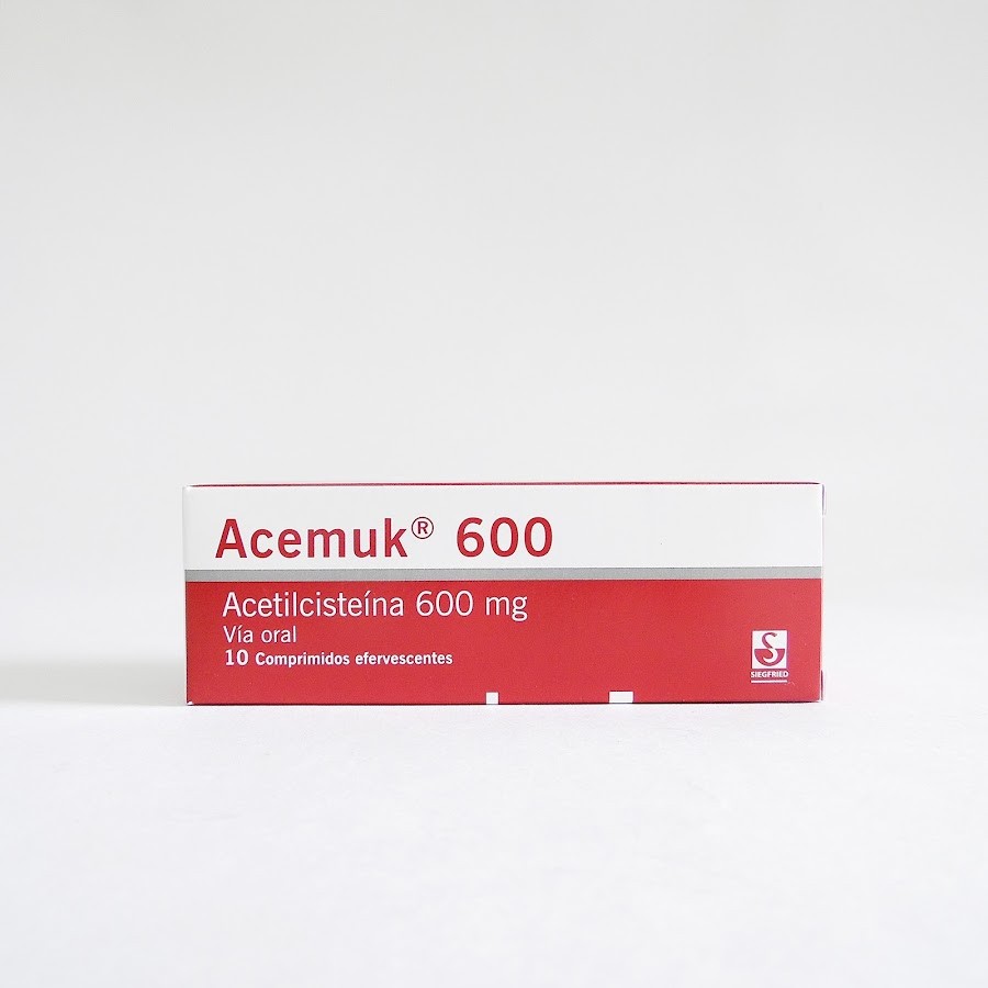 ACEMUK 600MG COMPRIMIDOS CAJA X10TAB. SIEGFRIED ACETILCISTEÍNA