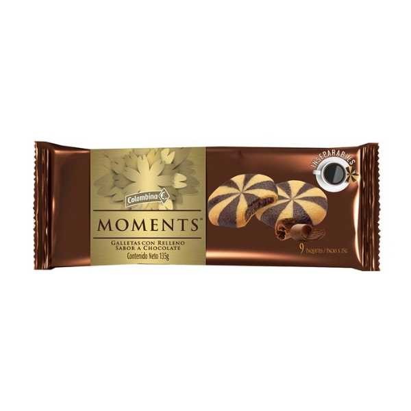 GALLETAS RELLENAS CHOCOLATE MOMENTS*135G