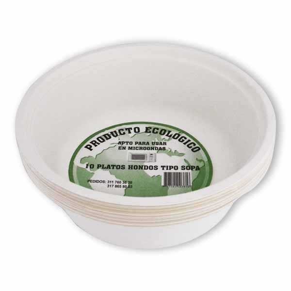PLATO HONDO ECOLOGICO*10UDS