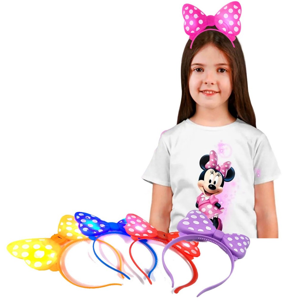 DIADEMA BALACA MINNIE ROSA LUCES JUGUETE FIESTAS JUGUETERÍA