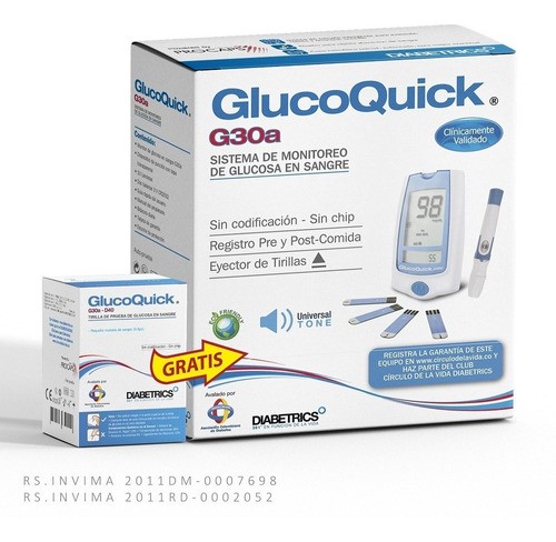 GLUCOMETRO GLUCOQUICK + TIRILLAS 50 UN