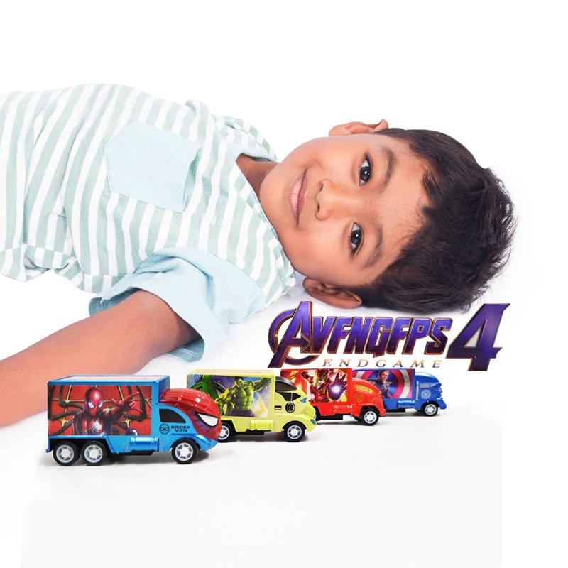 VENGADORES CARRITOS JUGUETE NIÑOS SET X 4 IMPULSO