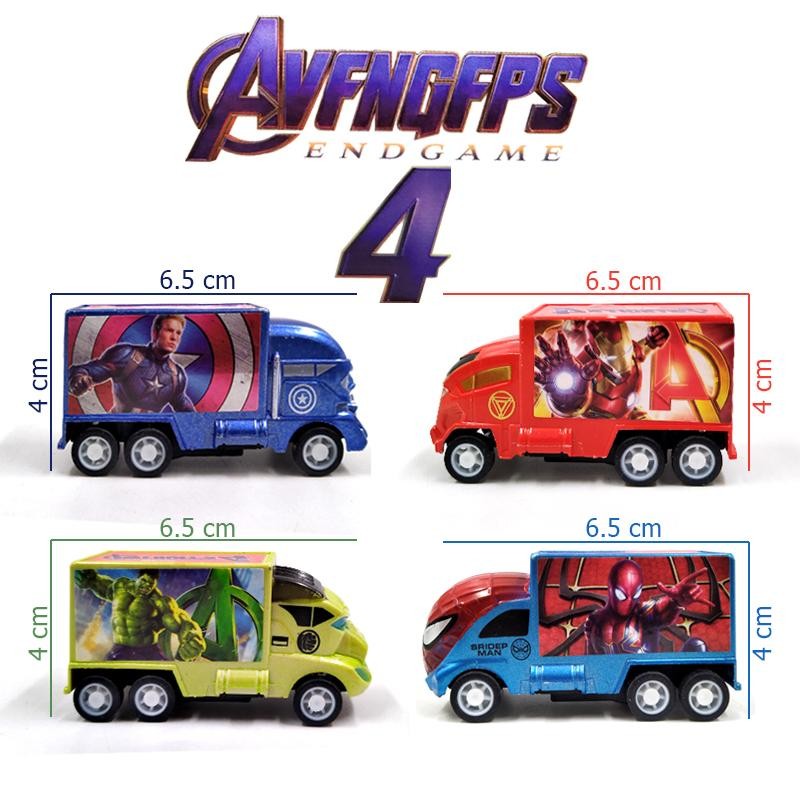VENGADORES CARRITOS JUGUETE NIÑOS SET X 4 IMPULSO
