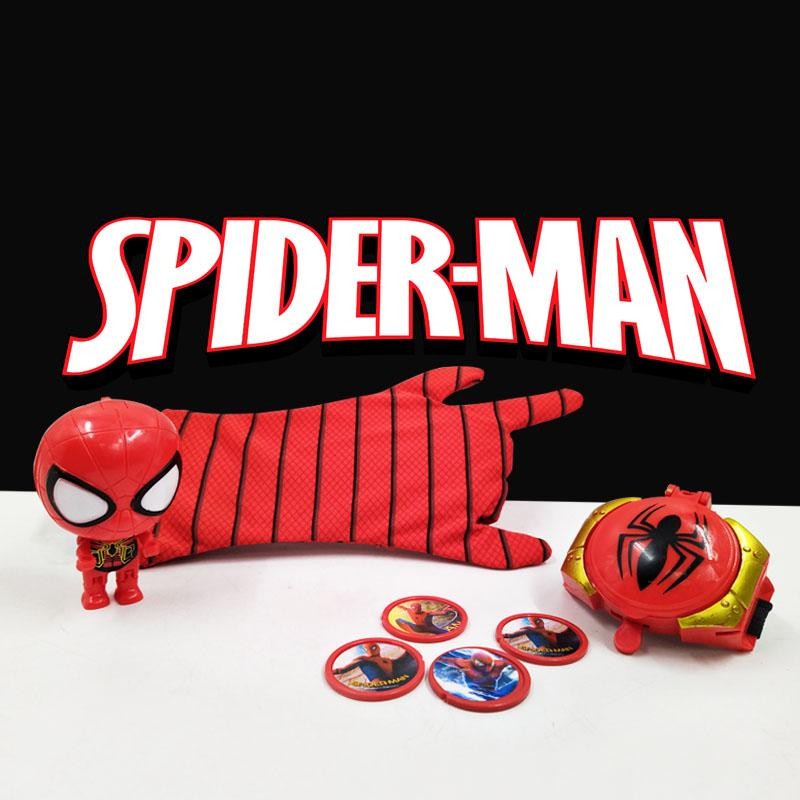 SPIDERMAN GUANTE RELOJ LANZA TAZOS JUGUETE SUPER HÉROES DJ8802-3