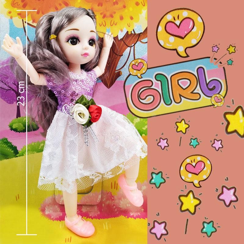 MUÑECAS 3 GIRL VESTIDO ARTICULADA FINA NIÑAS COLECCIONABLE DJ-1813B-3
