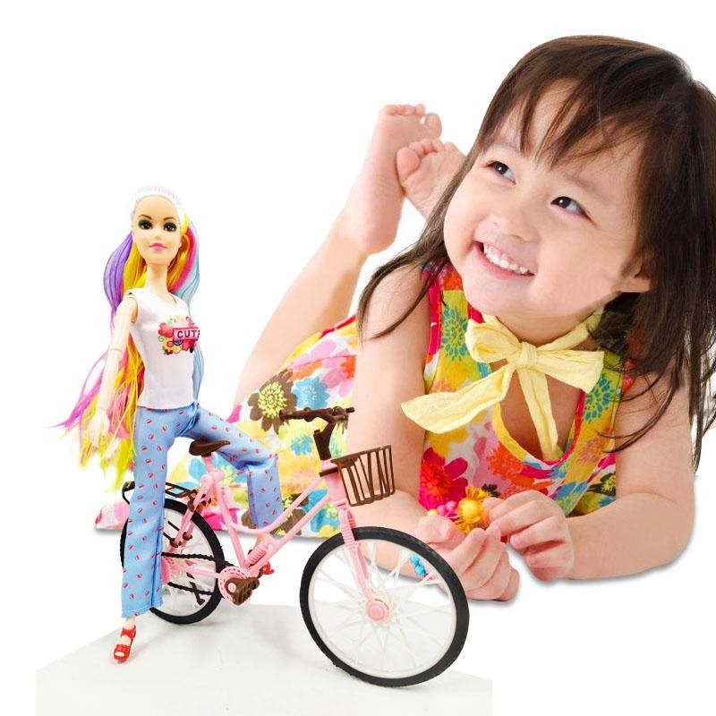 MUÑECA BICICLETA GIRL DREAM ARTICULADA JUGUETE NIÑAS FASHION BEAUTY DJ678A2-3