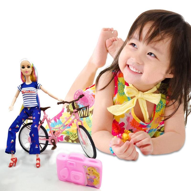 MUÑECA BICICLETA GIRL DREAM ARTICULADA JUGUETE NIÑAS FASHION BEAUTY DJ678A2-2