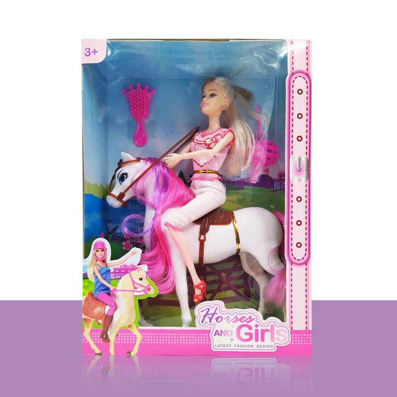 MUÑECA HORSES AND GIRLS JINETE CABALLO BLANCO JUGUETE NIÑAS DJ2081