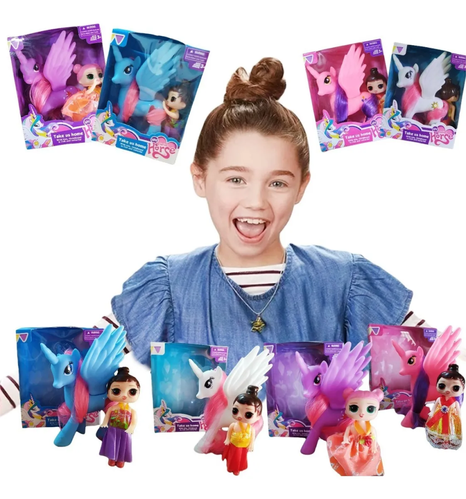 PONYS UNICORNIO BLANCO ALAS JUGUETES JUGUETERÍA PONYS DIDÁCTICO JUEGOS NIÑAS (DJ1410202011)