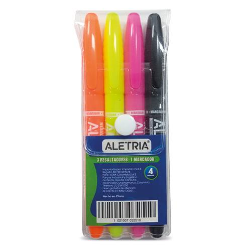 SET 3 RESALTADORES Y 1 PERMANENTE ALETRÍA X 4 UND