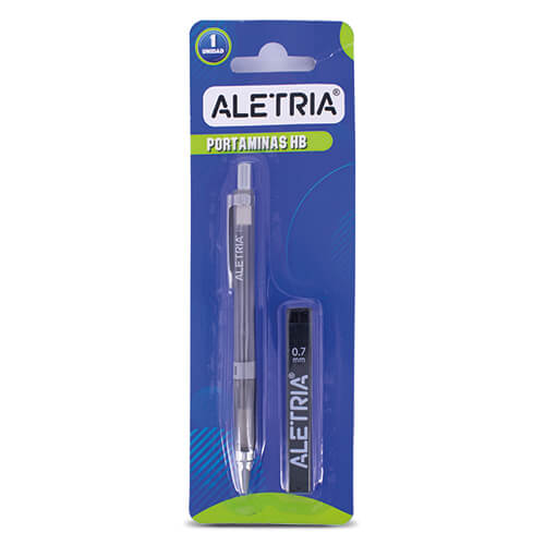 PORTAMINAS 0,7MM CON MINAS REPUESTO ALETRÍA X 1 UND