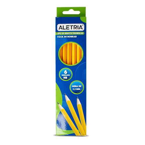 LAPICES TRIANGULARES HB ALETRÍA X 6 UND