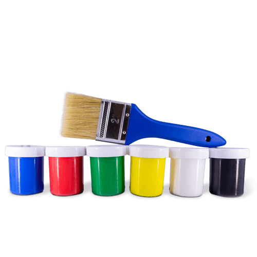 SET VINILOS Y BROCHA SPACE DOT X 7 UND