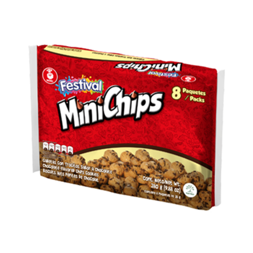 GALLETAS MINI CHIPS 8 PQ 280G