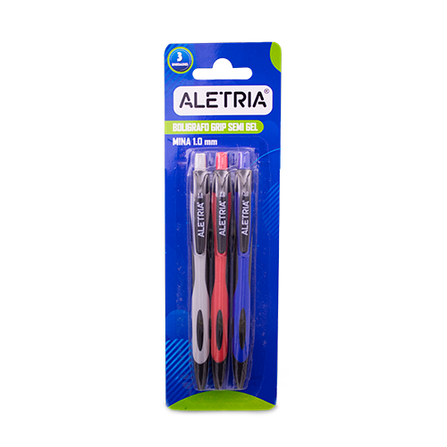 SET BOLÍGRAFO GRIP GEL ALETRÍA 3 UD