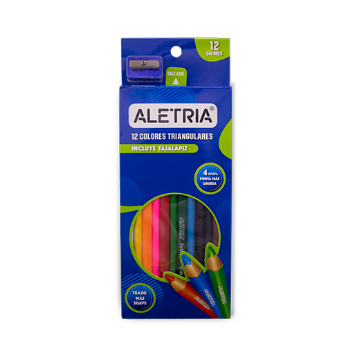 COLORES TRIANGULARES 4MM ALETRÍA 12 UDS