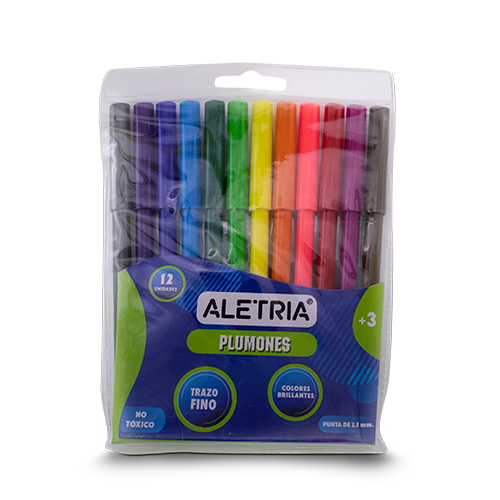 SET PLUMONES ALETRÍA 12 UDS