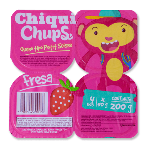 PETIT FRESA/MELO CHIQUI CHUPS 4 X 50 GR