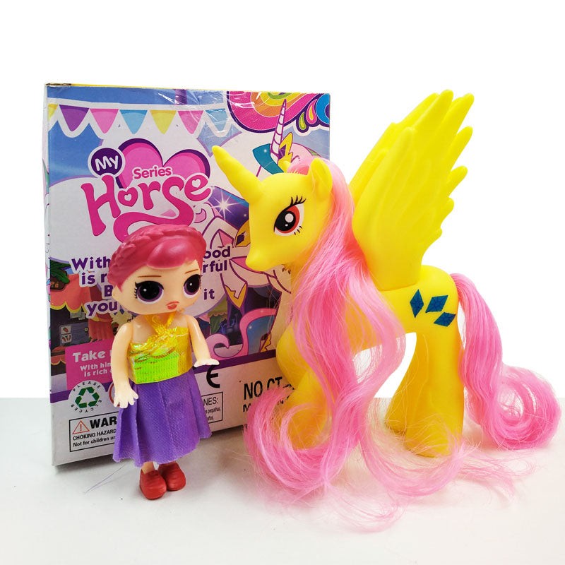 PONYS UNICORNIO AMARILLO ALAS JUGUETES JUGUETERÍA PONYS DIDÁCTICO JUEGOS NIÑAS (DJ1410202009)