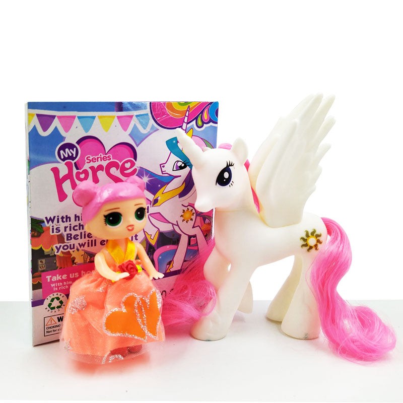 PONYS UNICORNIO BLANCO ALAS JUGUETES JUGUETERÍA PONYS DIDÁCTICO JUEGOS NIÑAS (DJ1410202011)