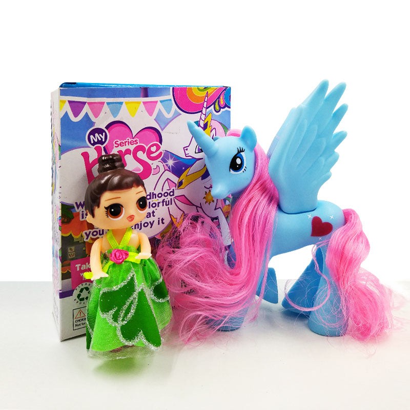 PONYS UNICORNIO AZUL ALAS JUGUETES JUGUETERÍA PONYS DIDÁCTICO JUEGOS NIÑAS (DJ1410202010)