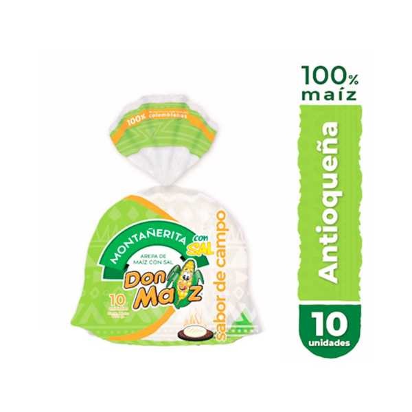 AREPA DE MAIZ MONTAÑERITA DON MAIZ x 10U