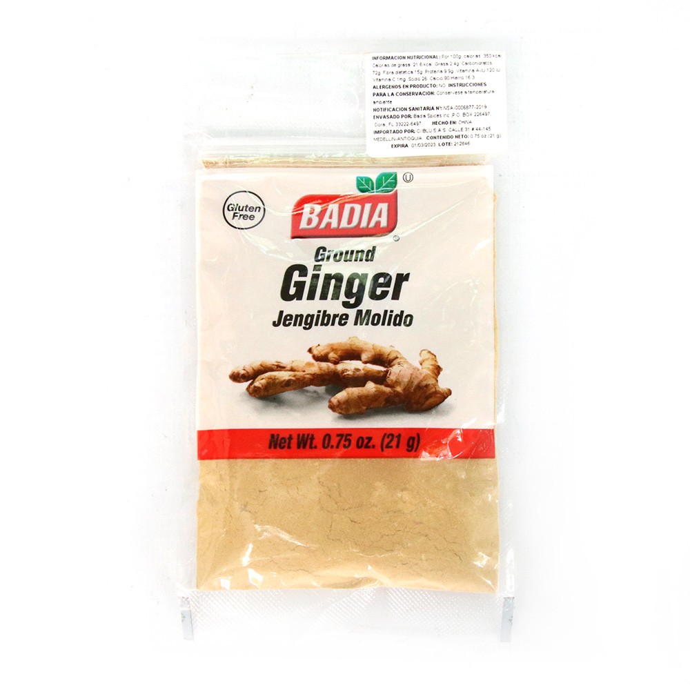JENGIBRE MOLIDO BADIA  x 21GR