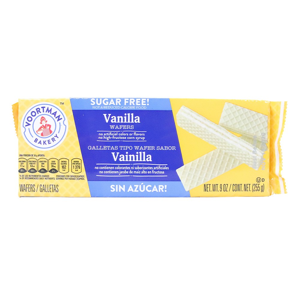 GALLETA WAFER VAINILLA VOORTMAN  x 255GR