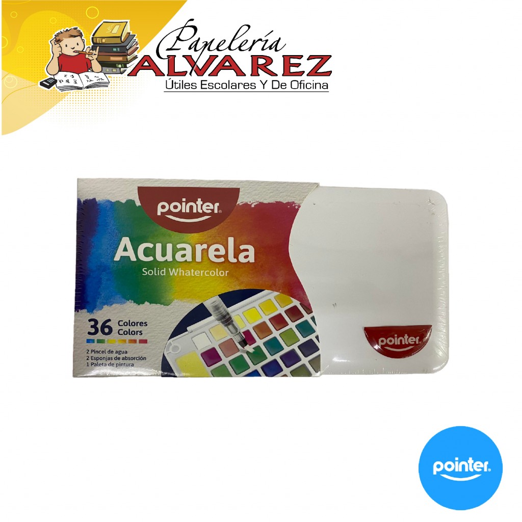 ACUARELA POINTER X36 + 2 PINCELES DE AGUA