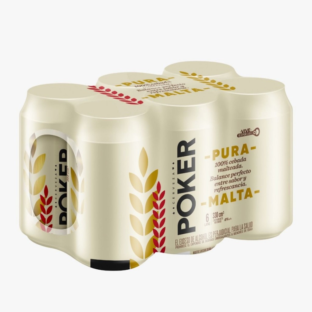 CERVEZA LATA POKER PURA MALTA X6 x 330ML