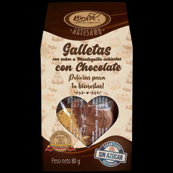 GALLETA CON BORDE CHOCOLATE KONFYT* 80GR