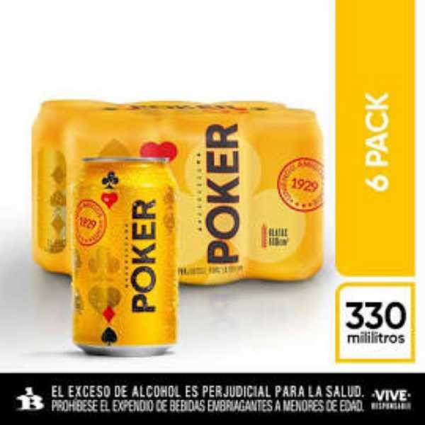 CERVEZA LATA POKER X6 x 330ML