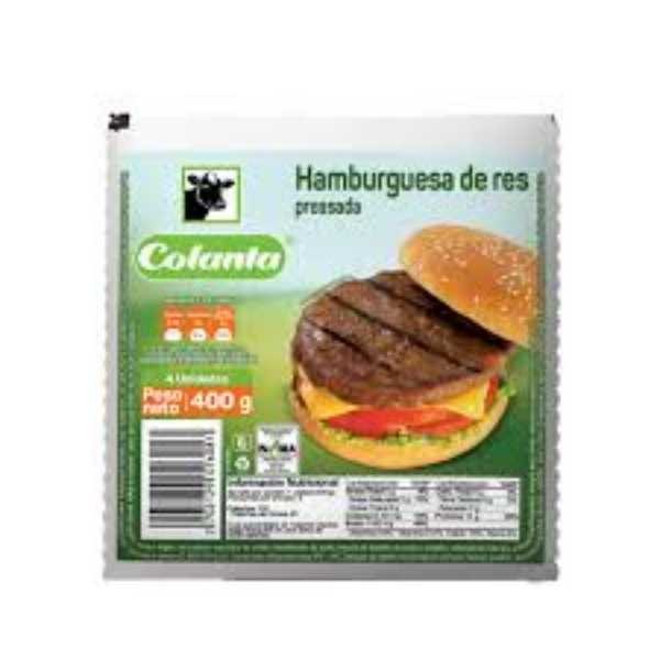 HAMBURGUESA RES PREASADA COLANTA x400GR