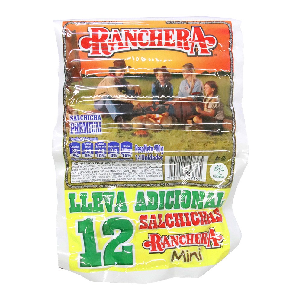 SALCHICHA RANCHERA *480GR+12 MINI RANCHE